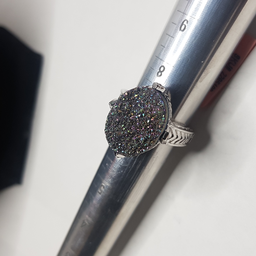 Stainless Steel Drusy Ring